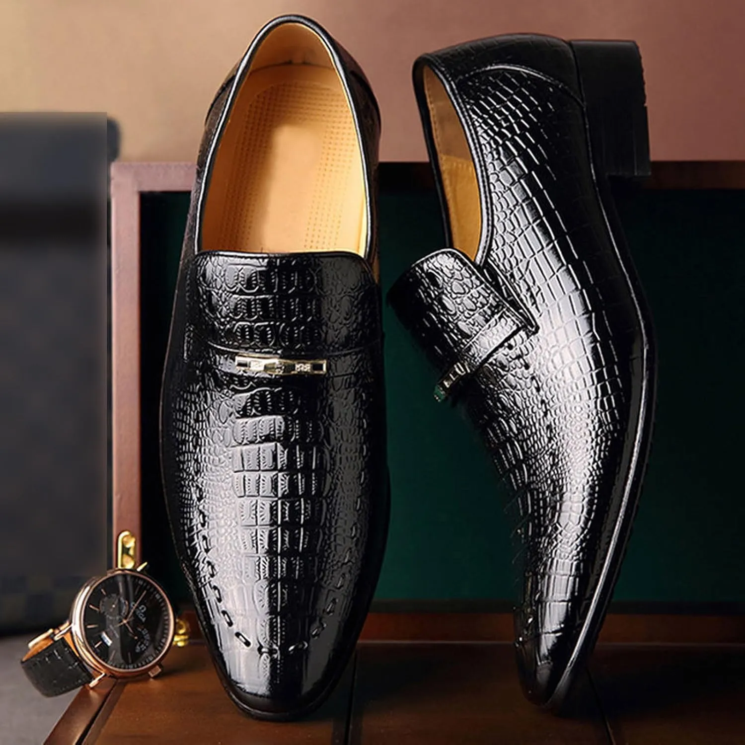 Men's Modern Shoes Latin Dance Shoes Ballroom Indoor Training Leather for Men All Leather