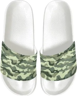 Mens Open Toe Sport Sandals Non-Slip Cozy Shower Shoes Comfortable Peep Toe Slide Sandals Single Band Plain Ultimate Comfort Slippers for Summer