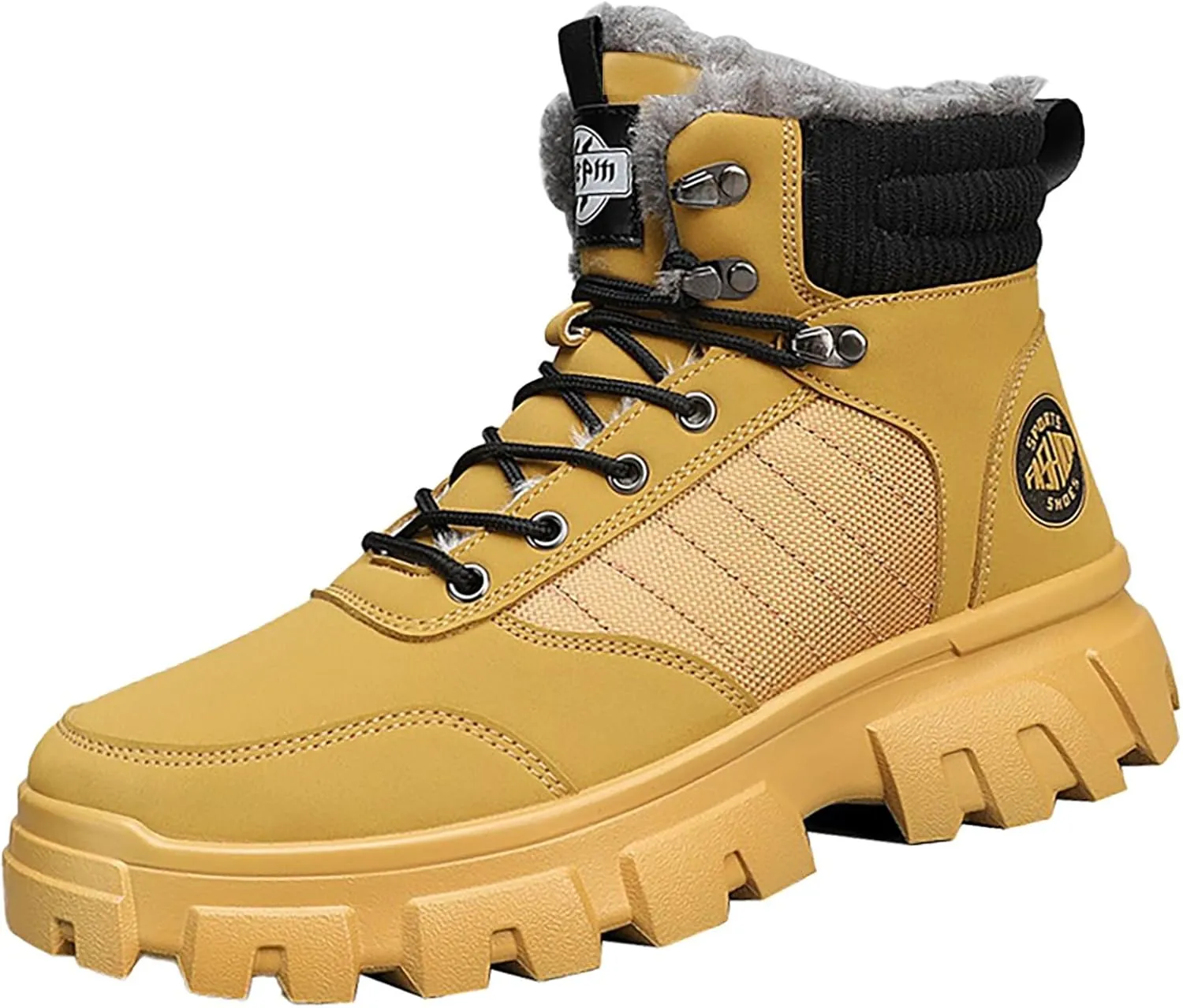 Men's Snow Boots Lightweight Waterproof Winter Boots Warm Plush Lined Shoes Anti-slip Cold Weather Shoes