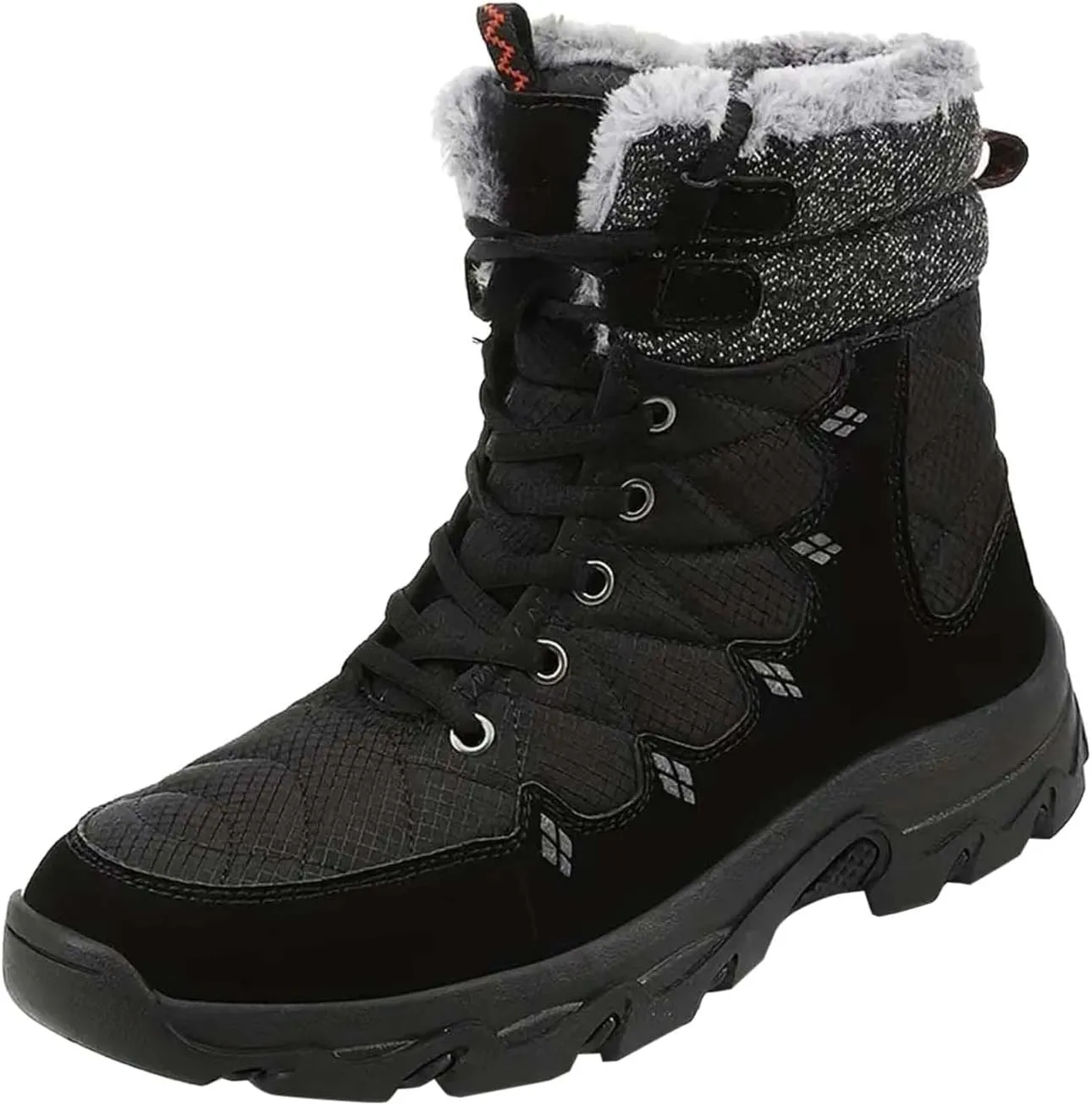 Mens Work Boots Slip On Hiking Sneakers Fur Lined Ankle Boot Women Safety Toe Shoes Slip Resistant Composite Safety Toe Waterproof Industrial Casual Hike Grounded Footwear