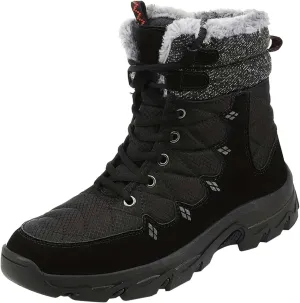 Mens Work Boots Slip On Hiking Sneakers Fur Lined Ankle Boot Women Safety Toe Shoes Slip Resistant Composite Safety Toe Waterproof Industrial Casual Hike Grounded Footwear