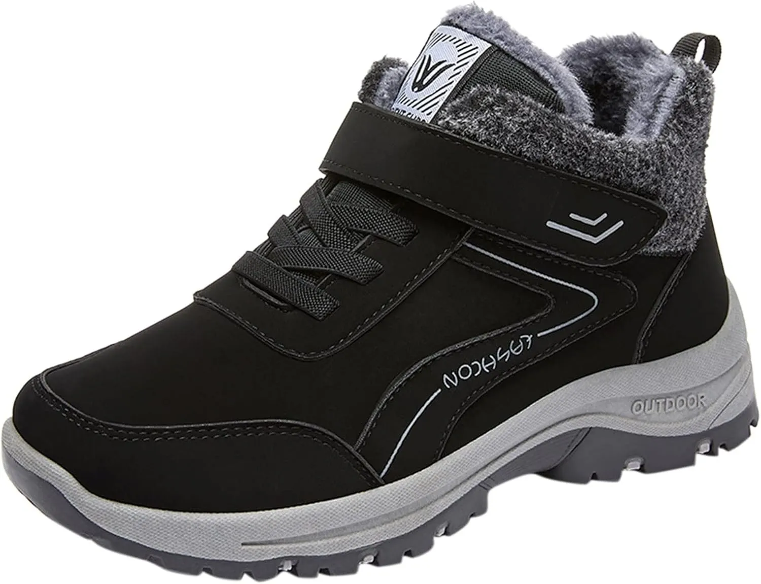 Mens Work Boots Soft Toe Hiking Sneakers Shoes with Fur Lined Women Safety Toe Shoes Insulated Waterproof Outdoor Work Botas Lightweight Hike Grounded Footwear