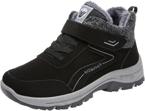 Mens Work Boots Soft Toe Hiking Sneakers Shoes with Fur Lined Women Safety Toe Shoes Insulated Waterproof Outdoor Work Botas Lightweight Hike Grounded Footwear