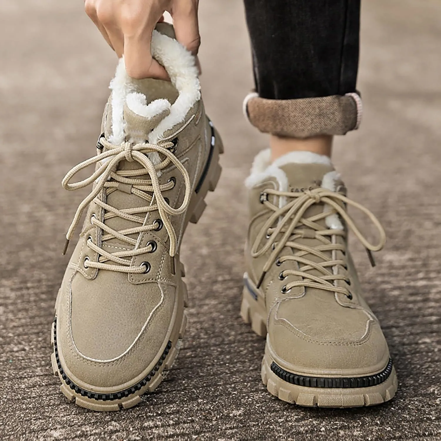 Men's Work Boots Waterproof Hiking Sneakers Boot with Comfort Women's Working Shoes Business Casual Waterproof Outdoor Shoes Lightweight Anti Slip Hike Grounded Footwear