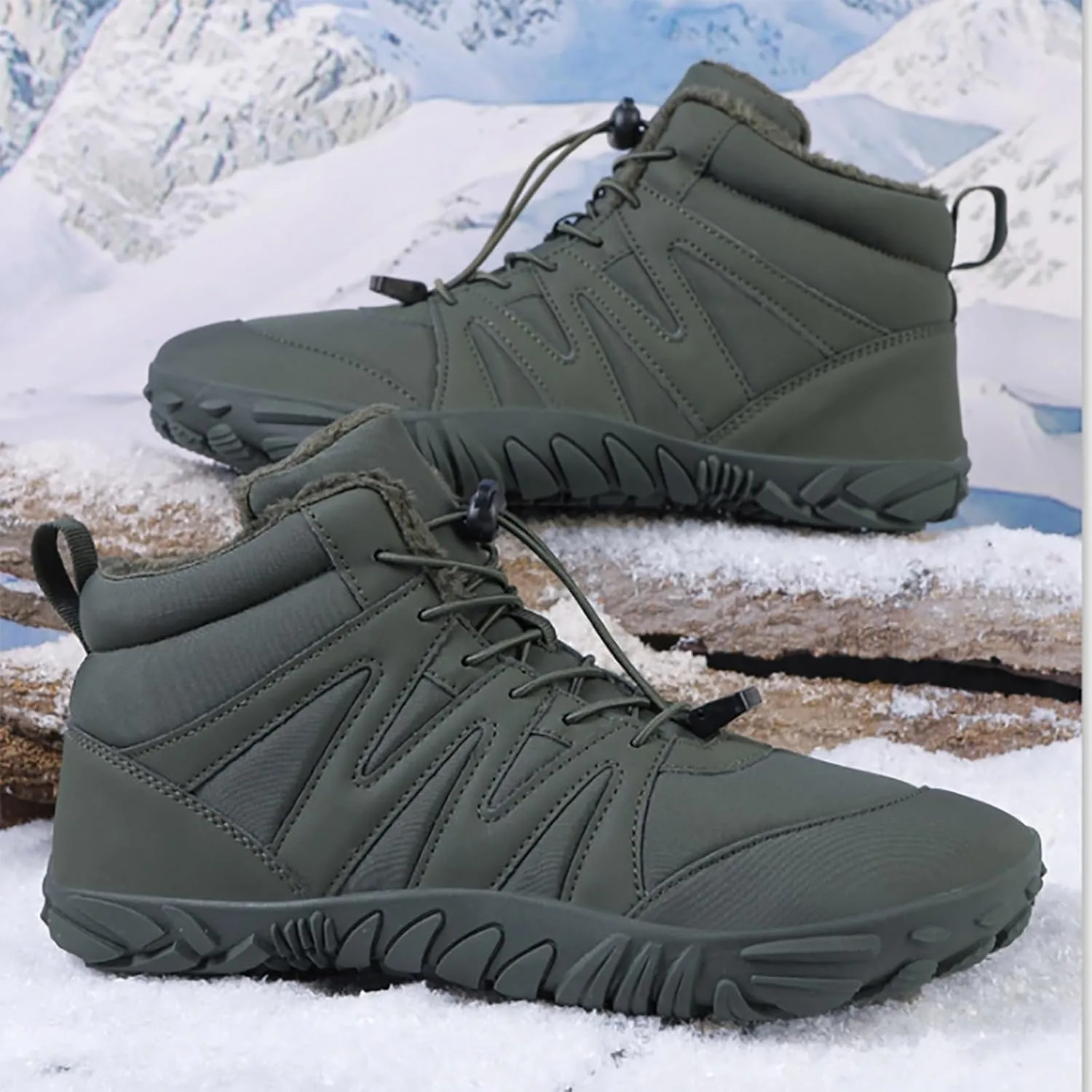 Men's Work Boots Waterproof Hiking Sneakers Fur Lined Ankle Boot Safety Toe Shoes for Women Comfortable Platform Sneakers Lightweight Safety Hike Grounded Footwear