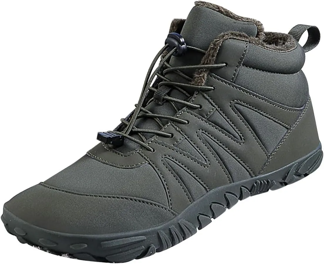 Men's Work Boots Waterproof Hiking Sneakers Fur Lined Ankle Boot Safety Toe Shoes for Women Comfortable Platform Sneakers Lightweight Safety Hike Grounded Footwear