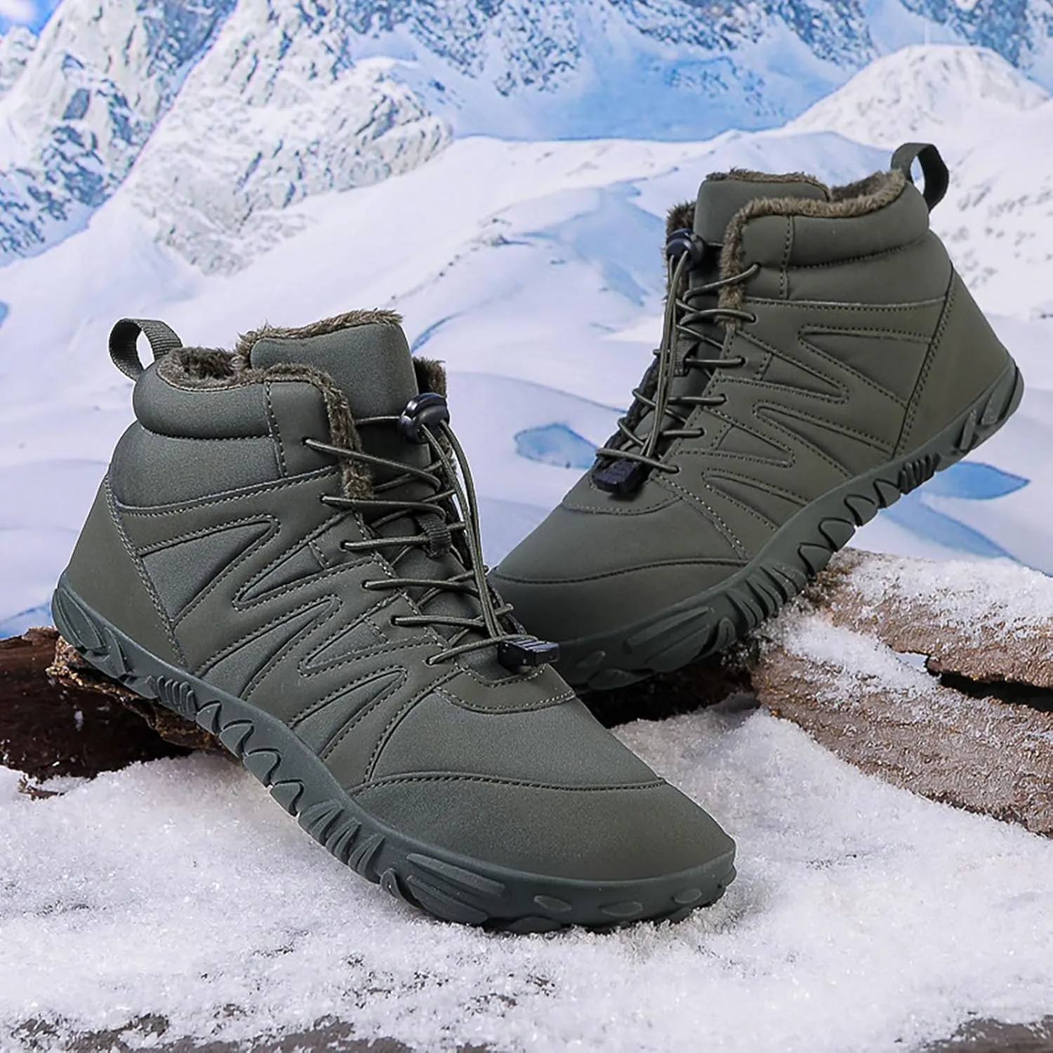 Men's Work Boots Waterproof Hiking Sneakers Fur Lined Ankle Boot Safety Toe Shoes for Women Comfortable Platform Sneakers Lightweight Safety Hike Grounded Footwear