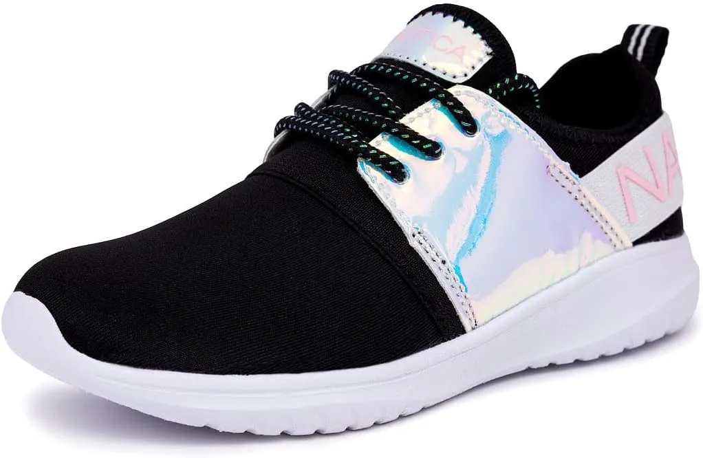 Nautica Kids Girls Metallic Fashion Sneaker Lace-Up Athletic Running Shoe I kappil I (Big Kid - Little Kid - Toddler)