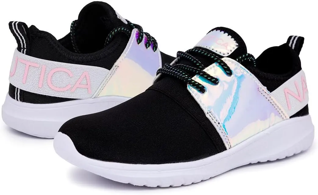 Nautica Kids Girls Metallic Fashion Sneaker Lace-Up Athletic Running Shoe I kappil I (Big Kid - Little Kid - Toddler)