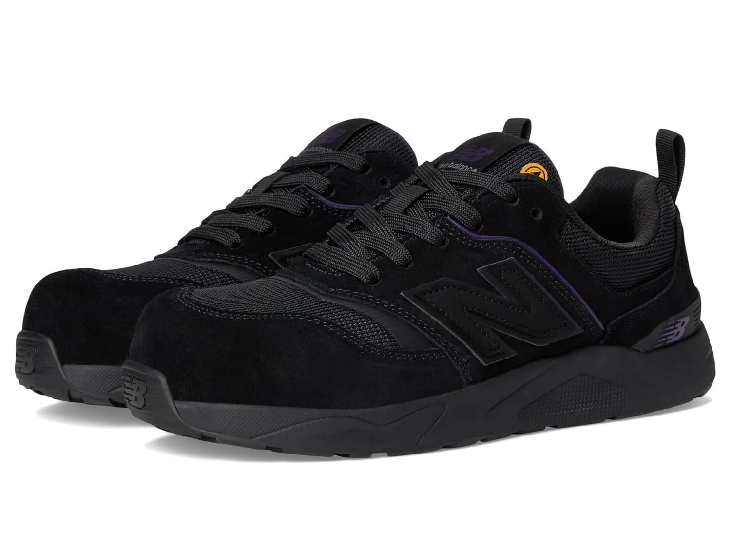 New Balance Women's Elite Lite Static Dissipative Medium Composite Toe, Industrial Work Shoe Lightweight & Slip Resistant, Black/Purple, 7.5