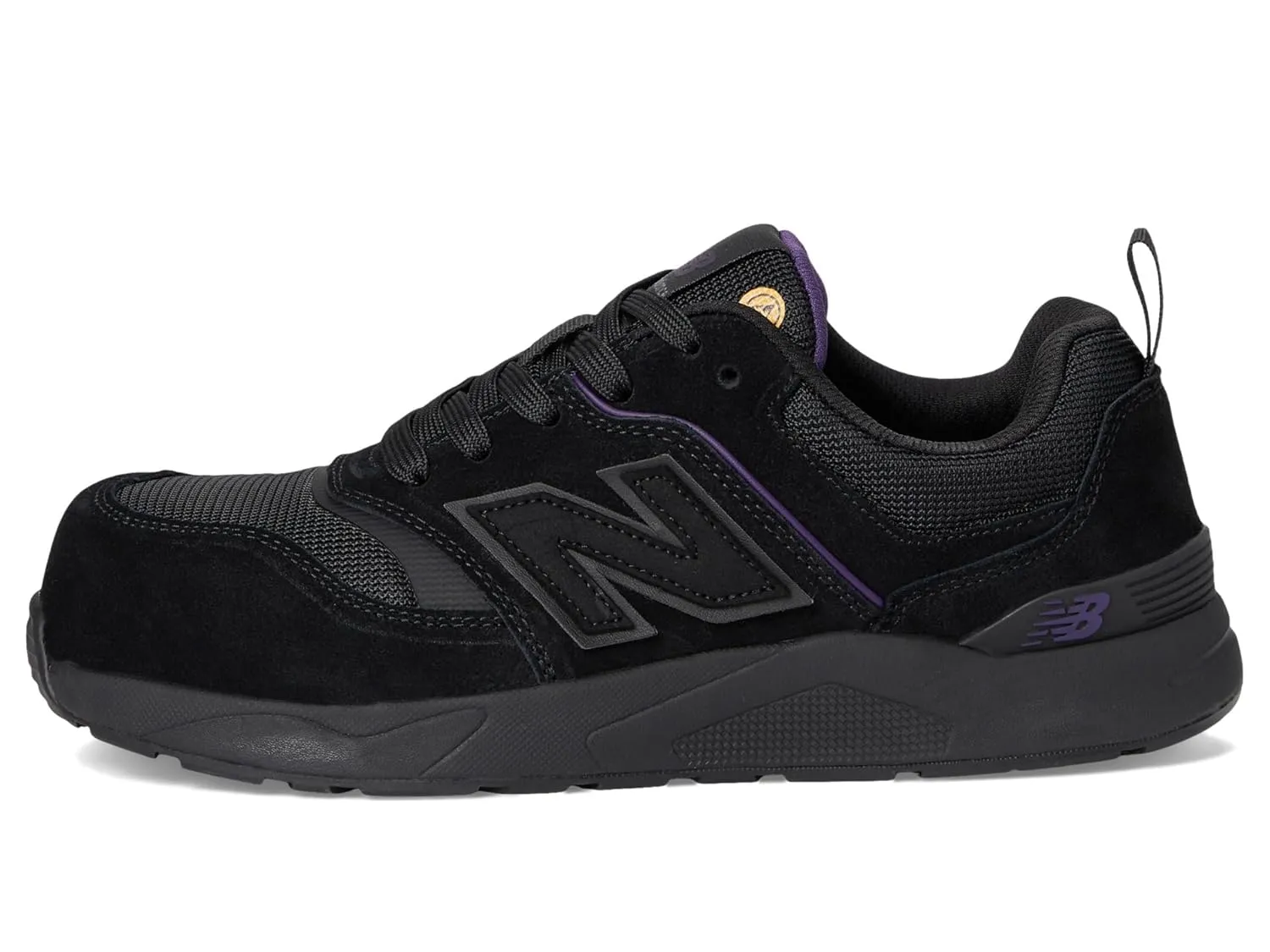 New Balance Women's Elite Lite Static Dissipative Medium Composite Toe, Industrial Work Shoe Lightweight & Slip Resistant, Black/Purple, 7.5