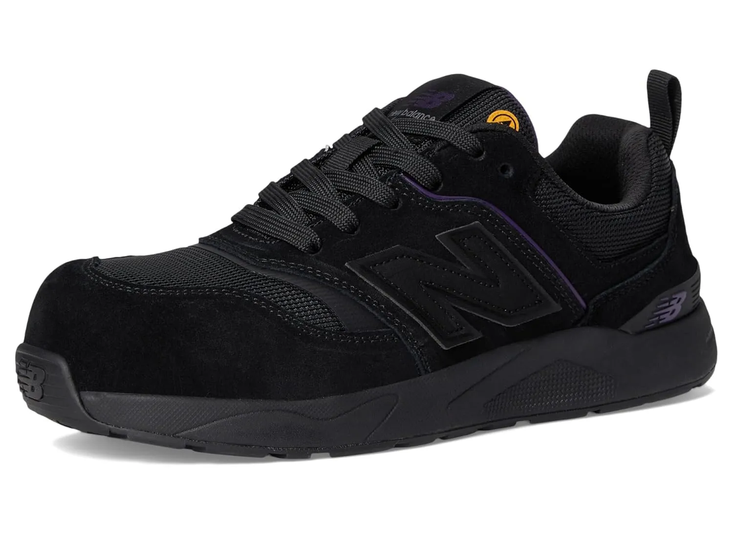 New Balance Women's Elite Lite Static Dissipative Medium Composite Toe, Industrial Work Shoe Lightweight & Slip Resistant, Black/Purple, 7.5