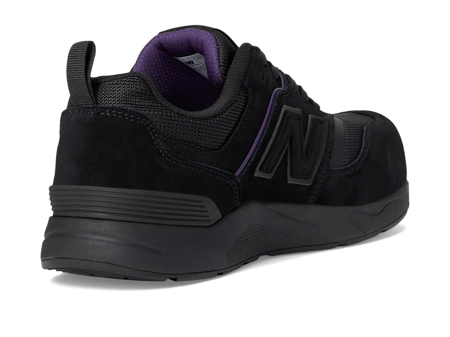 New Balance Women's Elite Lite Static Dissipative Medium Composite Toe, Industrial Work Shoe Lightweight & Slip Resistant, Black/Purple, 7.5