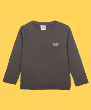 NEWYORK BROWN LONG SLEEVES T-SHIRT - BROWN