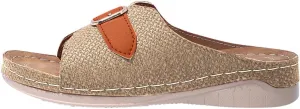 Orthopedic Slippers for Women Platform Sandals Metal Buckle Decoration Open Toe Fish Mouth Sandals, Summer Slip On Walking Shoes Casual Comfortable Flat Slippers