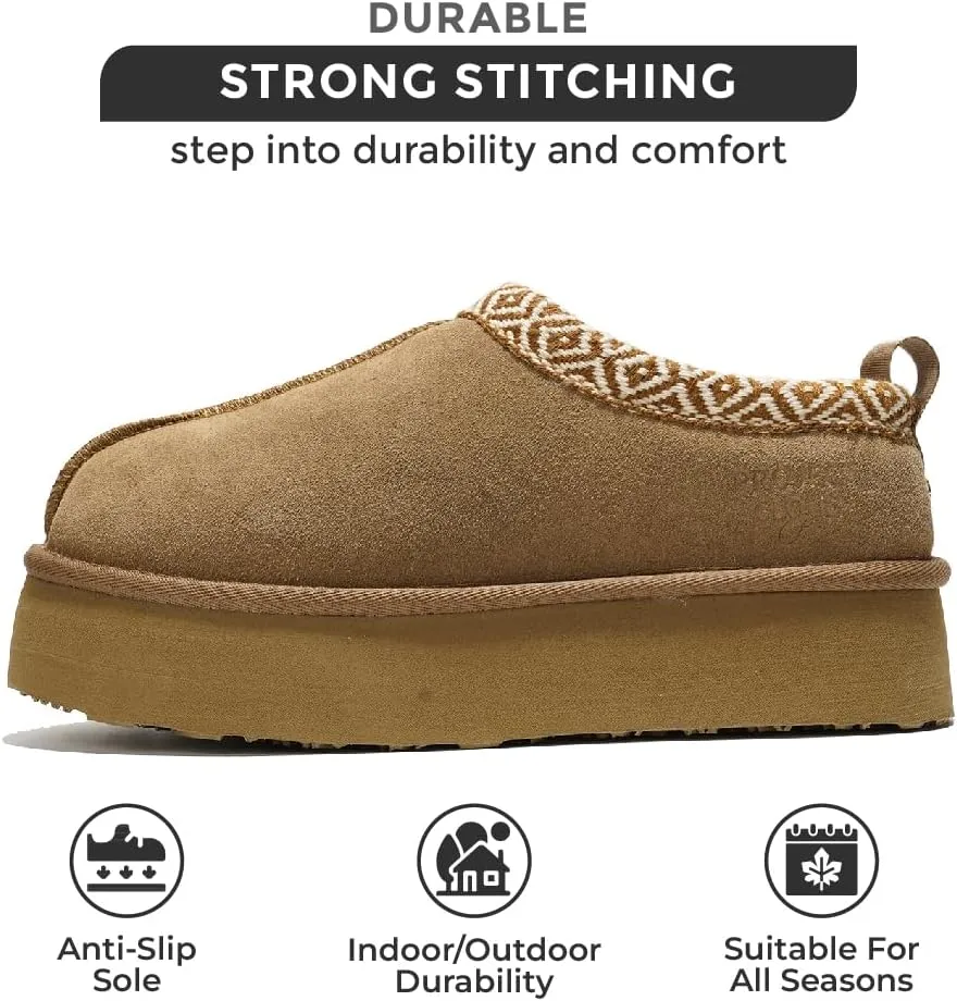 Project Cloud 100% Genuine Leather Platform Slippers for Women  Soft Memory Foam Womens Slippers & Supportive Clogs for Women 2025  Cozy, Stylish Everyday Footwear (Sayre)