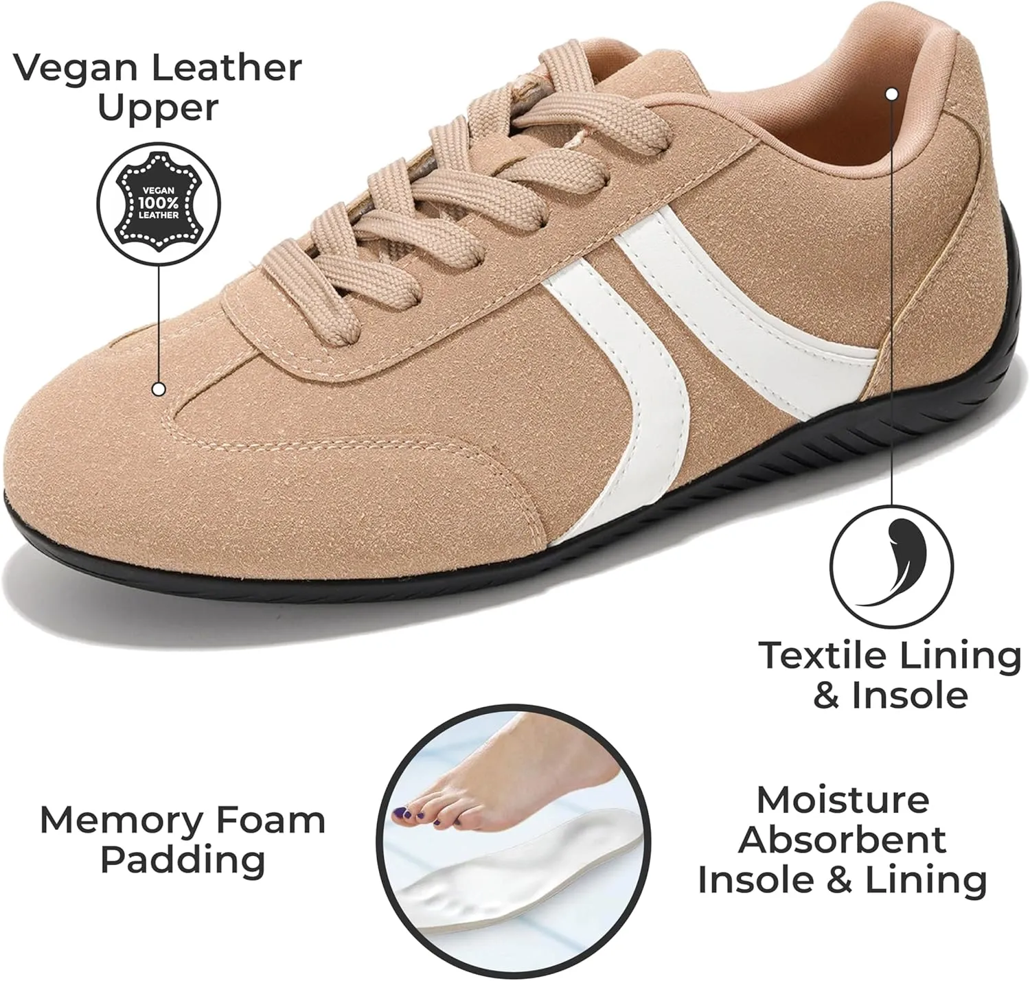 Project Cloud Barefoot Shoes Women  Comfortable Lace-Up Womens Shoes with Memory Foam  Lightweight & Non Slip Womens Shoes Casual  All-Day Women's Fashion Sneakers for 2025 (Goal)