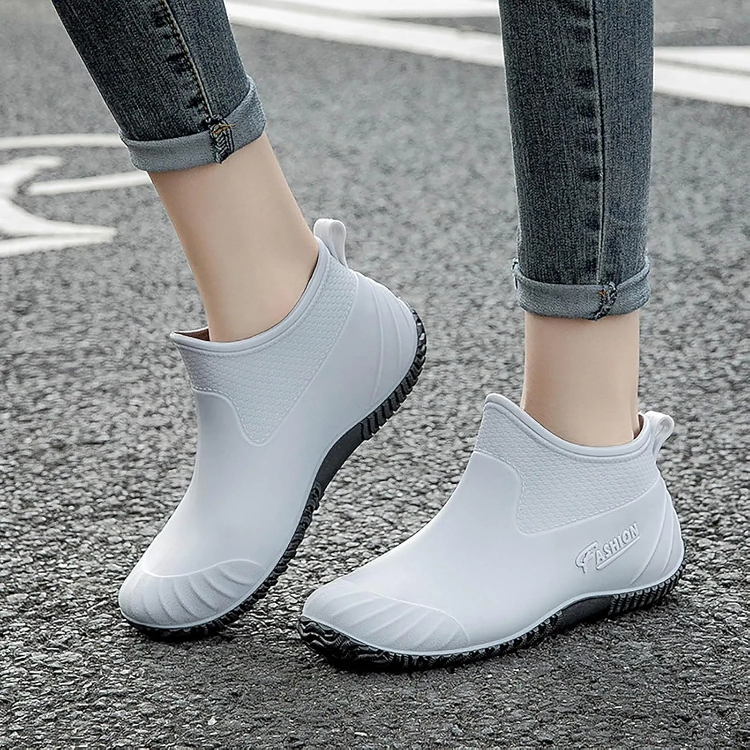 Rain Boots Women Platform Mens Grounded Footwear Chunky Heel Ankle Booties Heels Barefoot Shoes Women's Mid Calf Rain Boots Waterproof Lightweight Knee High Boots