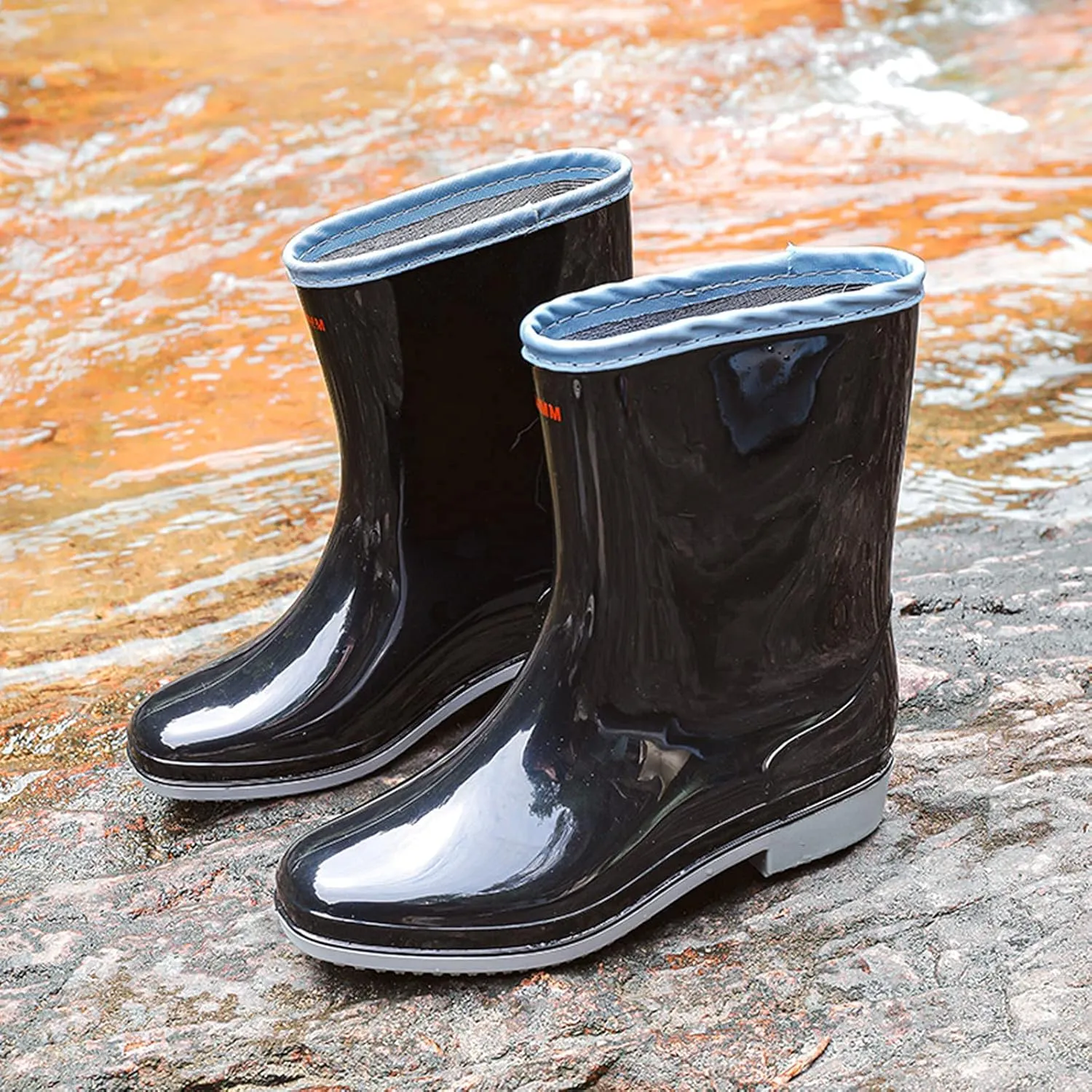 Rain Boots Women Tall Waterproof Mens Grounded Footwear Booties Work Barefoot Shoes Women's Rubber Rain Boots Waterproof & Anti-slip Womens Boots Fall 2024