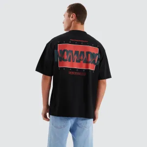 Records Street Tee Jet Black