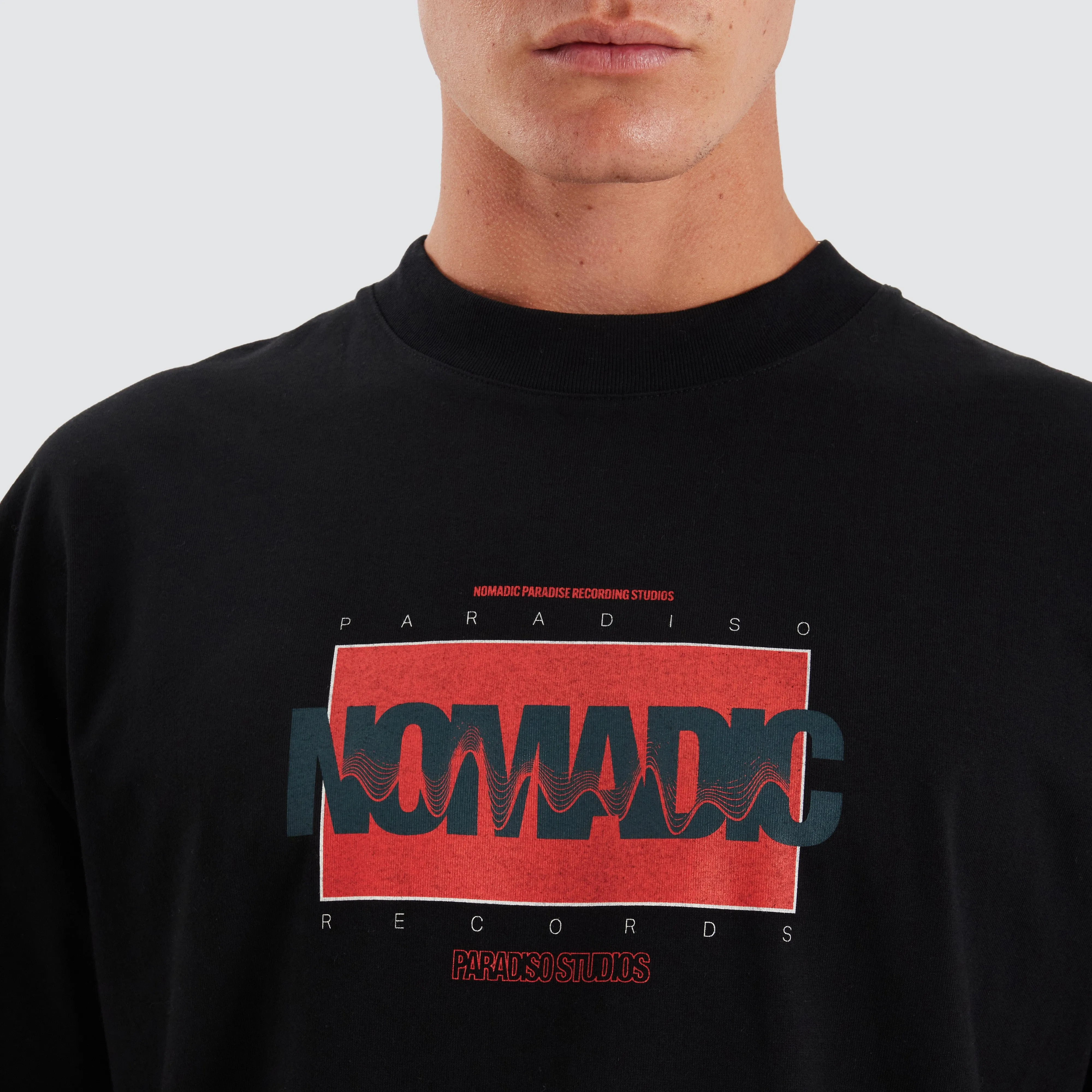 Records Street Tee Jet Black