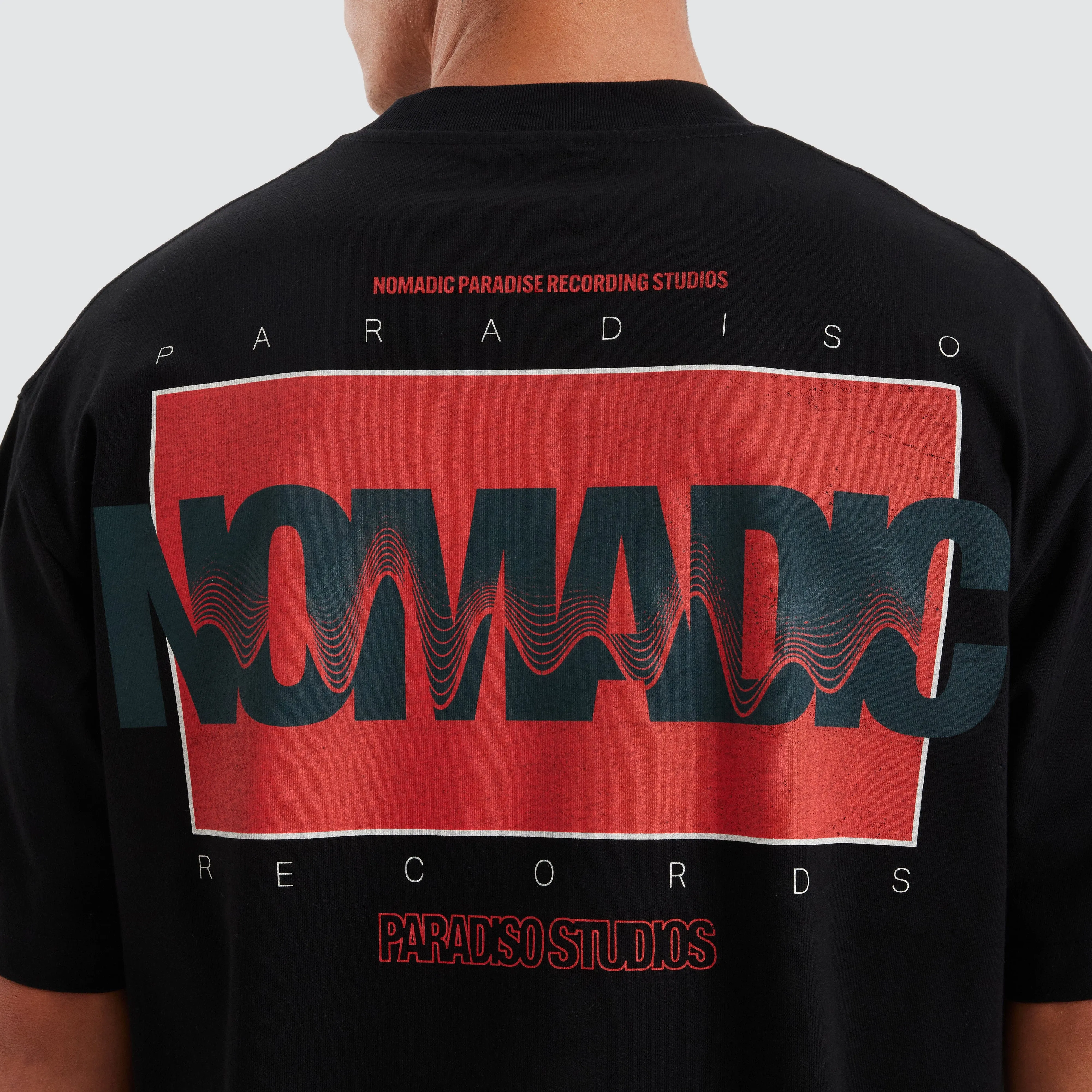 Records Street Tee Jet Black