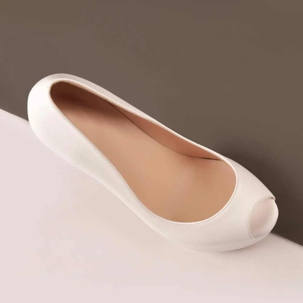 Richealnana Women's Peep Toe Platform Classic Pumps