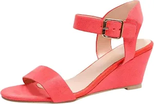 Sandals Women Comfortable Walking Open Toe Dressy Summer Platform Wedges Sandals Slip on Ankle Strap Dress Shoes