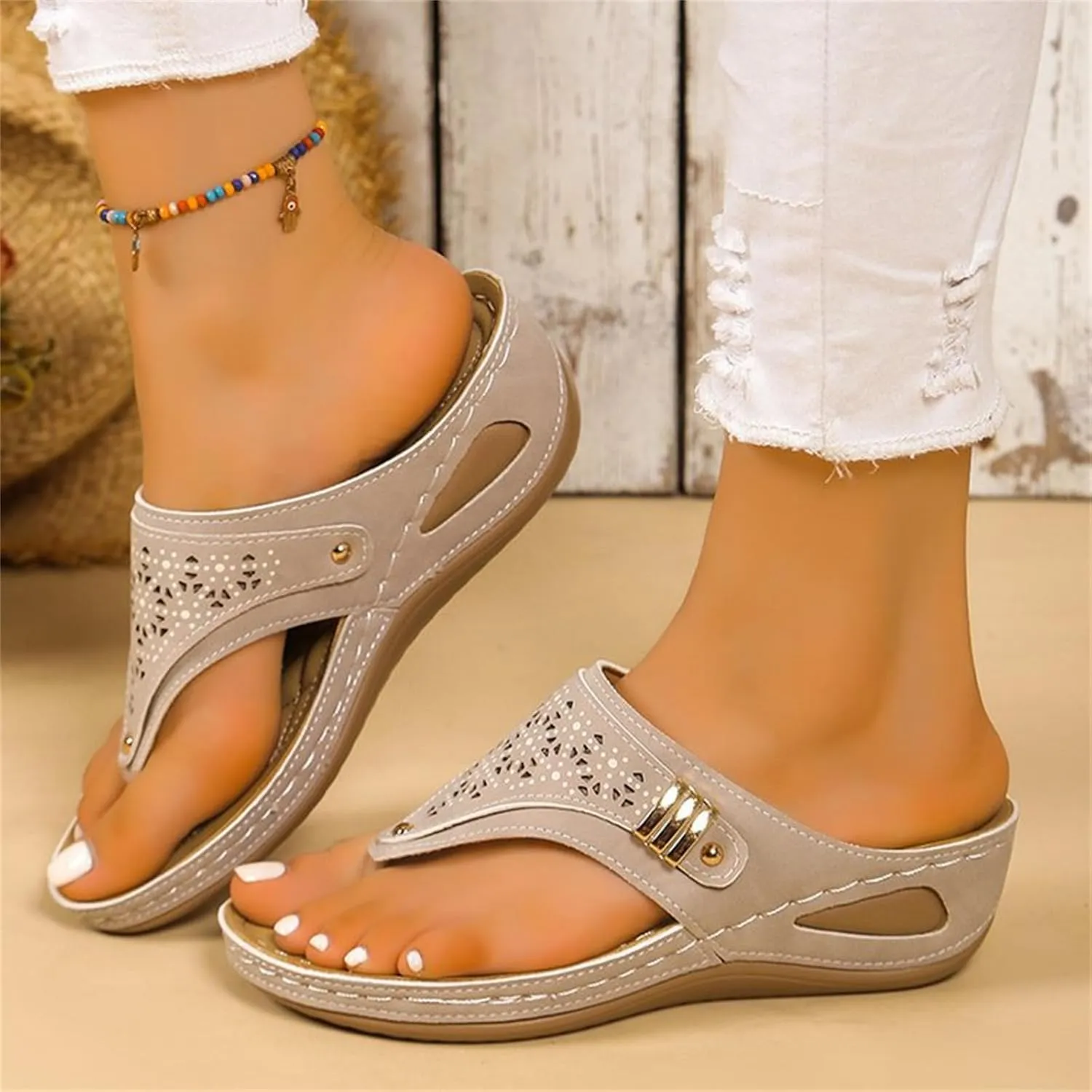 Sandals Women Dressy Summer Flat Cute Casual Beach Shoes Orthotic Slides Comfortable Orthopedic Thong Flip Flops 2025
