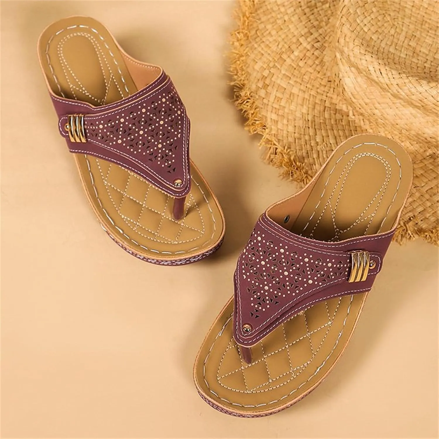 Sandals Women Dressy Summer Flat Cute Casual Beach Shoes Orthotic Slides Comfortable Orthopedic Thong Flip Flops 2025