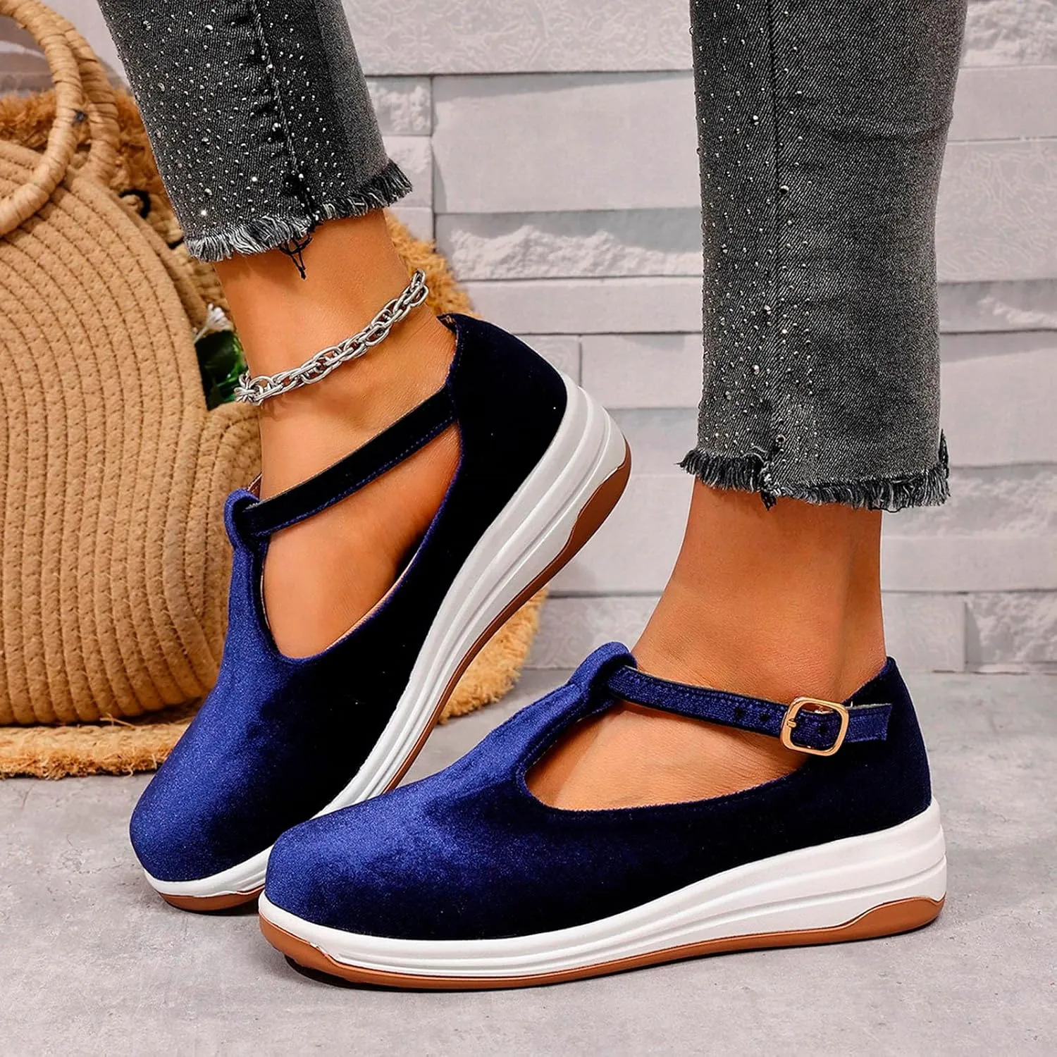 Sandals Womens Summer Wedge Sandals Comfortable Walking Shoes Fashion Closed Toe Mary Jane Style Loafer Sneaker 2025