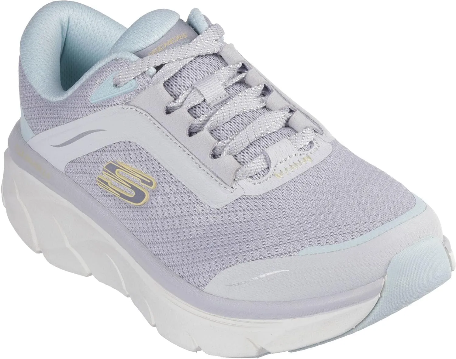 Skechers - Womens Relaxed Fit: D'Lux Walker 2.0 - Classic Stroll Sneakers, Color Light Gray, Size: 10 M US