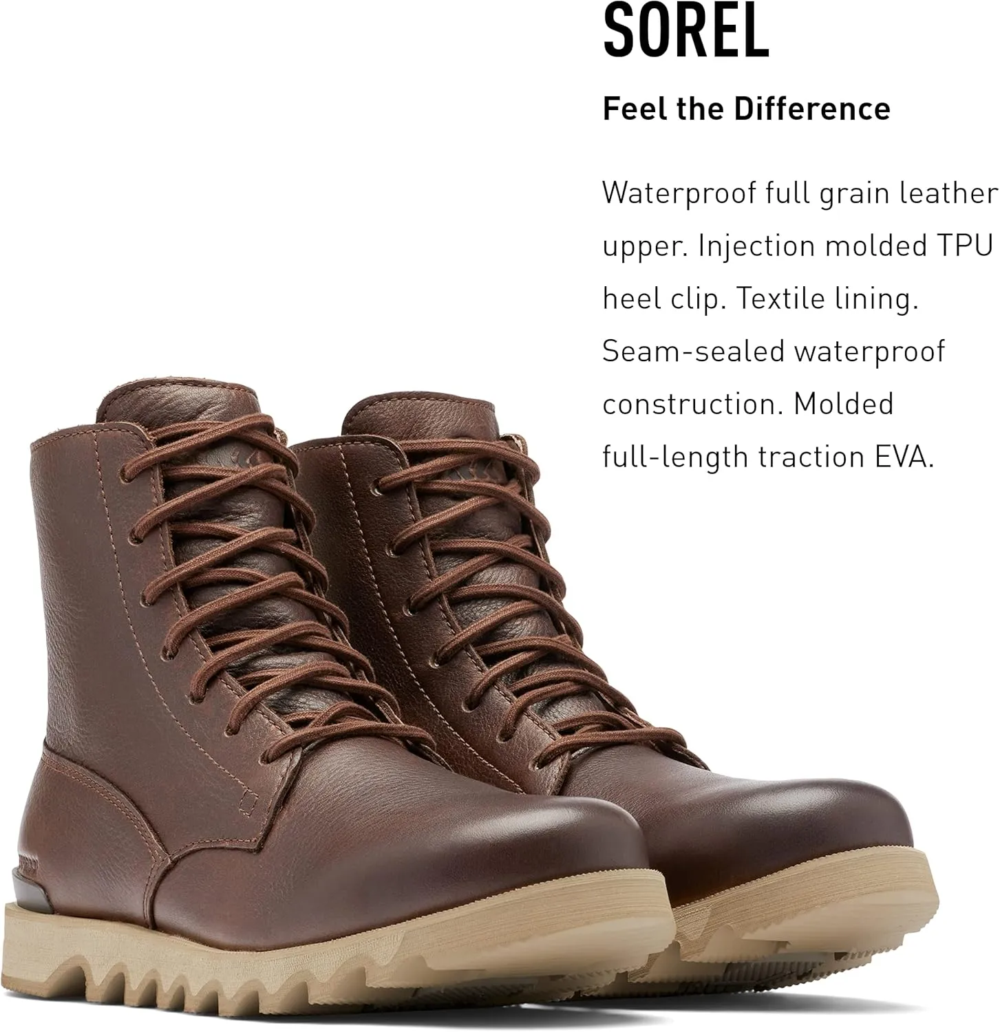 Sorel Men's Kezar Tall WP Boot  Waterproof Leather Rain Boots