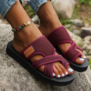 Summer Sandals for Women 2025 Wide Beach Breathable Comfortable Mesh Hollow Mesh Slide Sandles Orthopedic Shoes