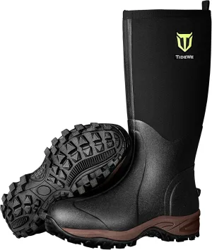 TIDEWE Rubber Neoprene Boots Men And Women, Waterproof Sturdy 6mm Neoprene Boot, Rain Boot Hunting Boot Arctic Outdoor BootBlack, Brown & Next Camo G2