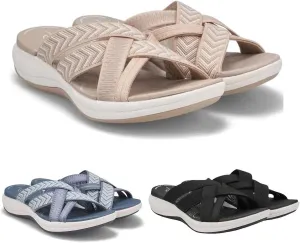 Title: Designed for women, sports casual style arch support, wide version, soft padding, plus size, comfortable walking, double anti-slip design cushioning and comfortable sandals, bohemian style holiday sandals