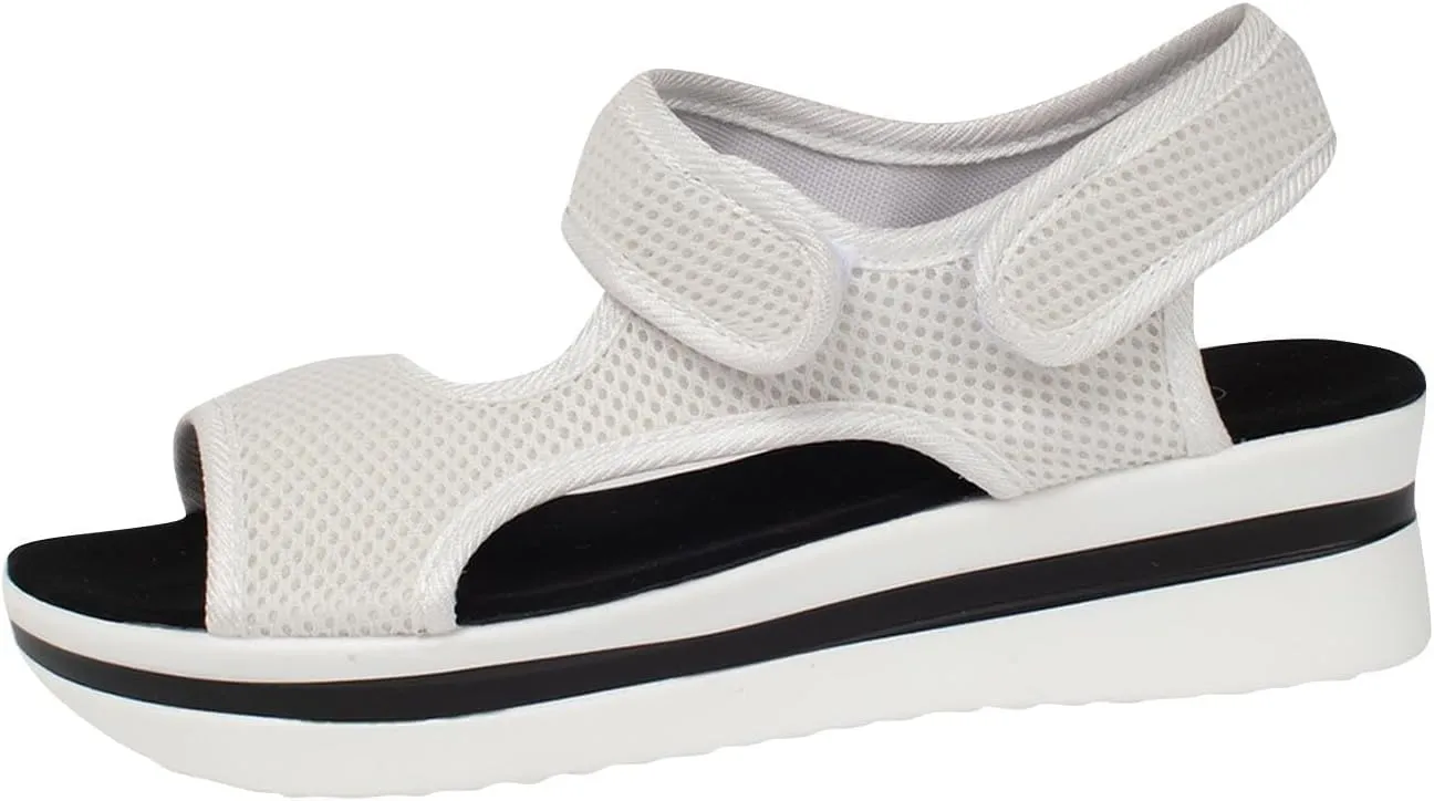 Walking Sandals Women Orthopedic Comfortable Hiking Slip On Platform Sandals Thick Athletic Cushion Adjustable Strap Summer Shoes with Comfortable Plantar Fasciitis Arch Support