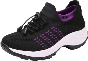 Walking Shoes Sock Sneakers Mesh Slip On Air Cushion Lady Girls Modern Jazz Dance Easy Shoes Platform Loafers