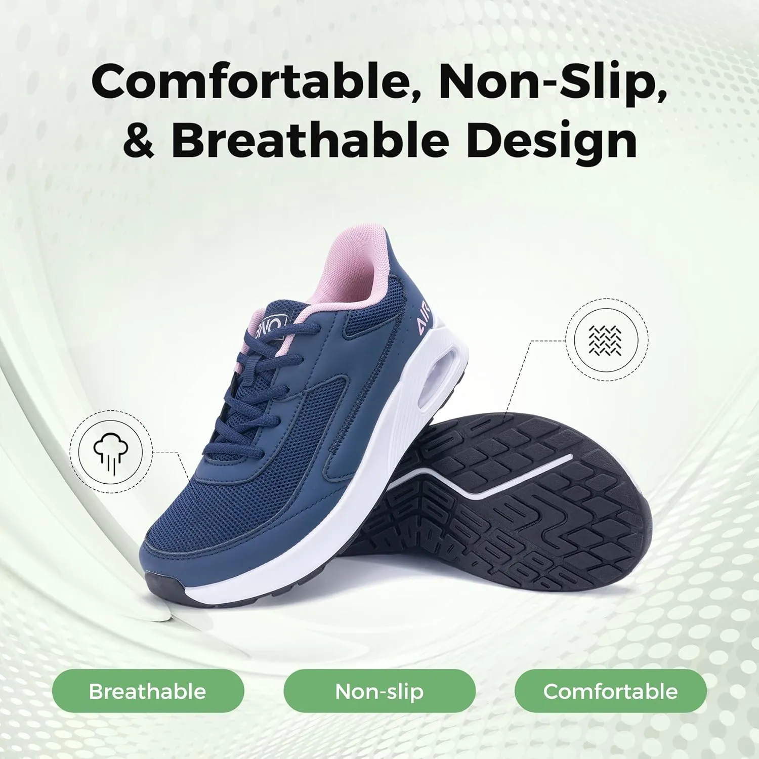 Wide Toe Box Womens Slip On Walking Shoes Extra Wide Width Sneaker for Foot Pain Relif Comfortable Air Tennis Running Shoes Size 6-11