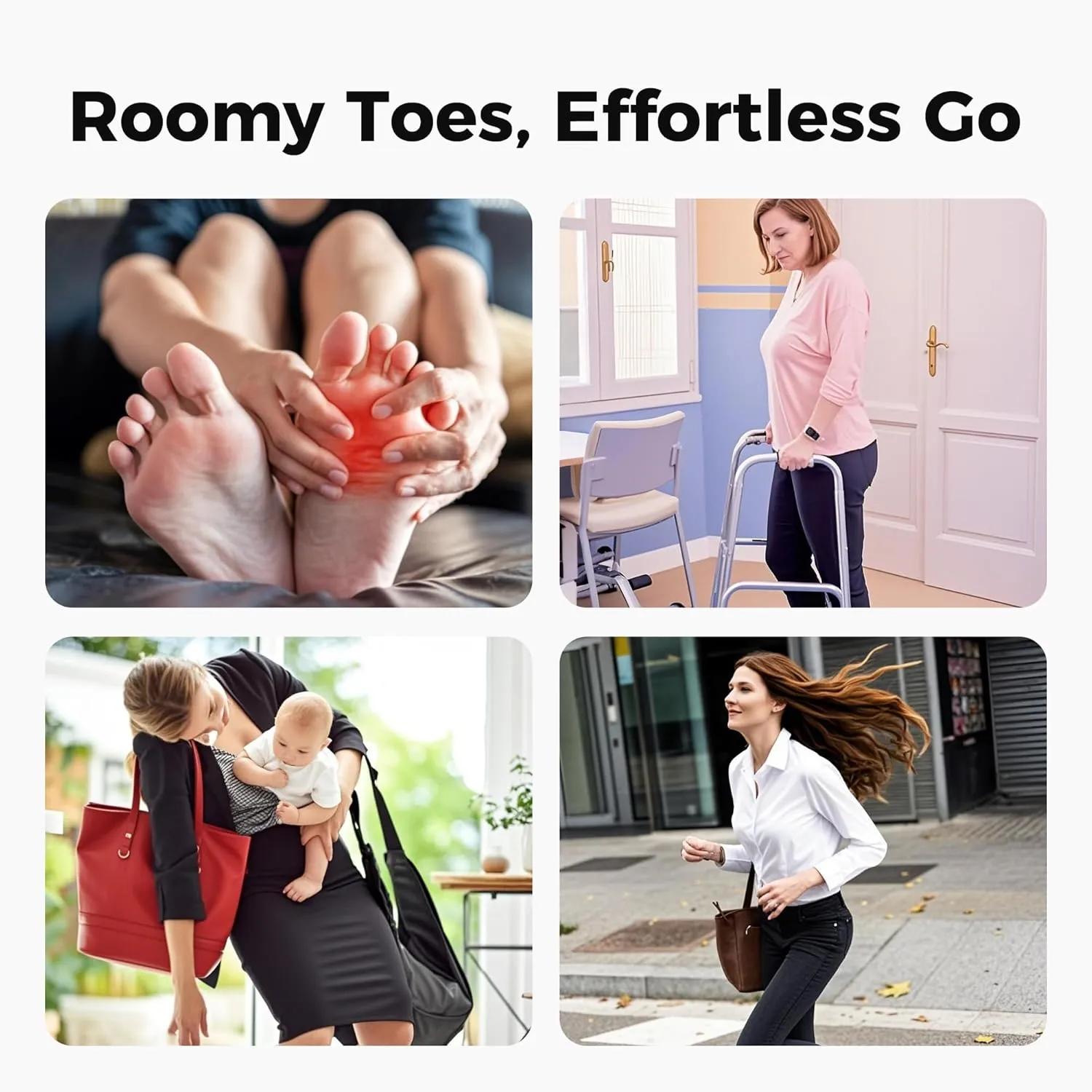 Wide Toe Box Womens Slip On Walking Shoes Extra Wide Width Sneaker for Foot Pain Relif Comfortable Air Tennis Running Shoes Size 6-11