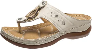 Women Comfortable Thick Sole Slope Heel Sandals Casual Pinch Toe Wearing Bohemian Sandals Womens Summer Sandals Size 13