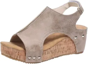 Women Sandals Comfortable Dressy Wedge Platform Sandals Heels Open Toe Ankle Strap Slip on Casual Beach Summer Dress Shoes