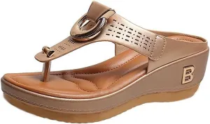 Women Shoes Comfortable Thick Sole Soft Wedge Sandals Fashionable Corrective Beach Comfort Dress Wedge Shoes for Women