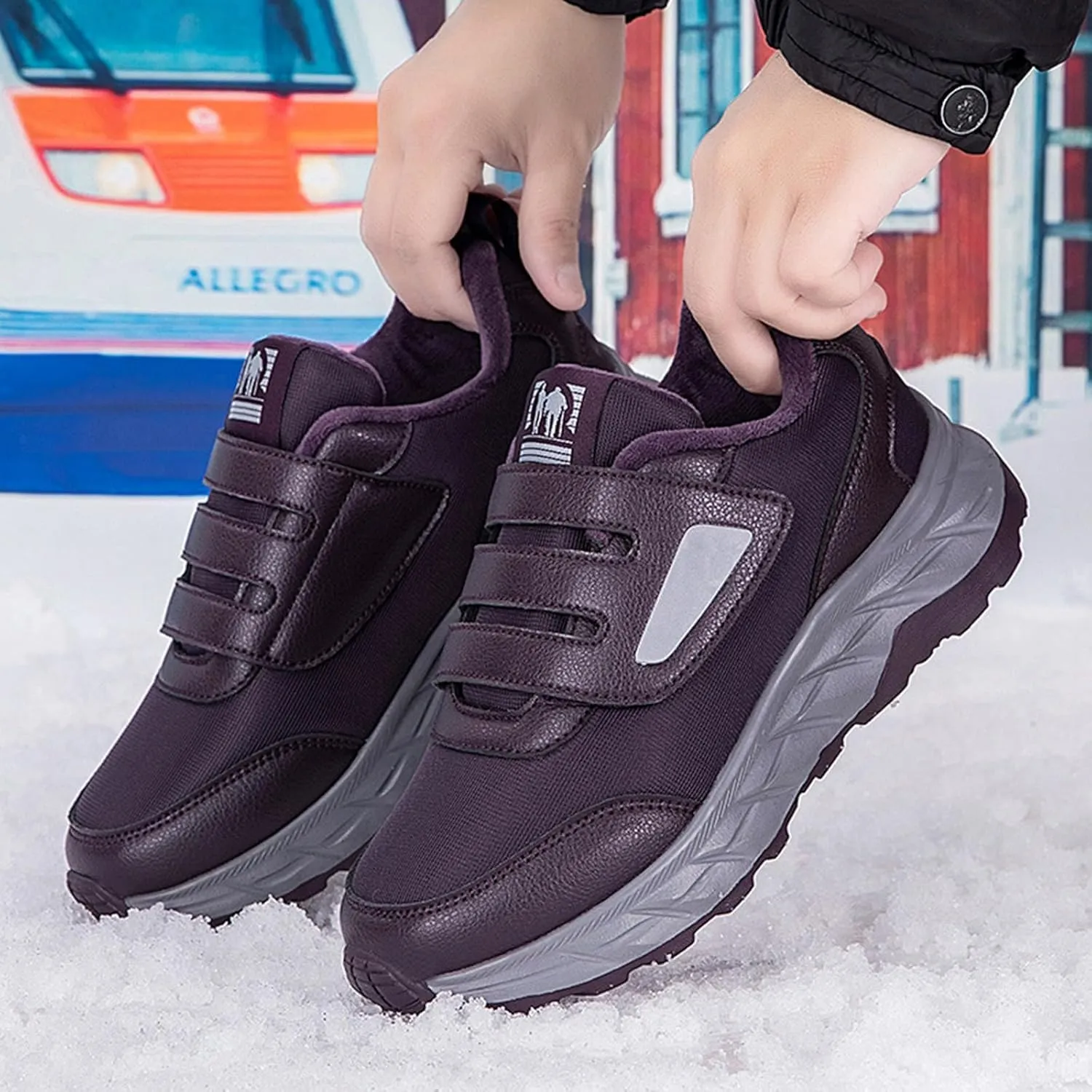 Women Winter Boots Ankle Mens Hiking Sneakers Comfortable Warm Adults Slip On Boots Barefoot Shoes Grounded Footwear Womens Tennis Shoes Men Winter Booties