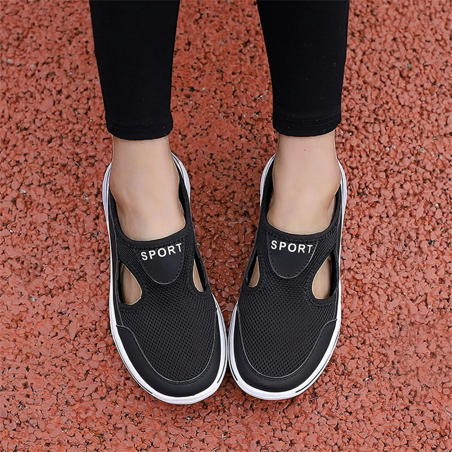 Womens Breathable Mesh Open Back Shoes Comfortable Walking Orthopedic Slip on Support Sports Sandals Outdoor Casual Soft Yoga Hiking Loafer Sandals