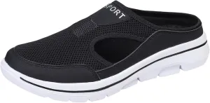 Womens Breathable Mesh Open Back Shoes Comfortable Walking Orthopedic Slip on Support Sports Sandals Outdoor Casual Soft Yoga Hiking Loafer Sandals