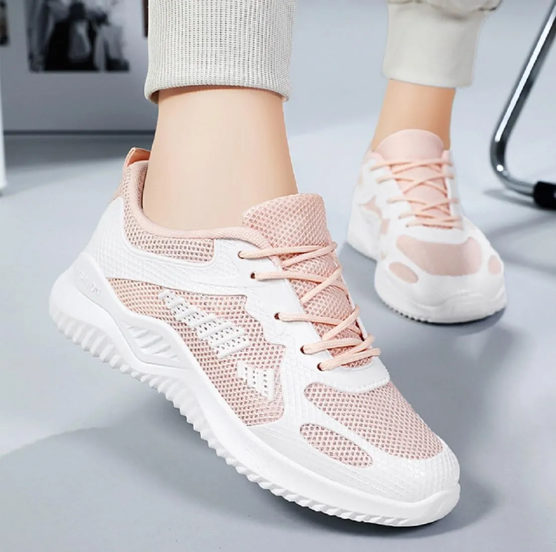 Women's Breathable Mesh Running Shoes with Lightweight, Non-Slip, Cushioned, Supportive for Workout and Casual Wear