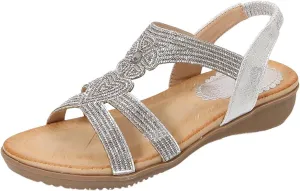 Womens Flats Bohemia Glitter Love Pattern Sandals Open Toe Ankle Strap Beach Sandal Comfortable Summer Dress Shoes