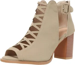Women's Open Toe Booties with Block Heel and Side Comfortable and Stylish Cut Women's High Heel Shoes Replacement Tips