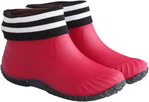 Womens Rain Boots Ankle Knit Lined Mens Grounded Footwear Booties with Heel Non Slip Work Barefoot Shoes Mens Rain Boots Slip On Non-Slip Rubber Waterproof Men's Snow Boots